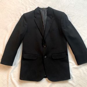 Boys Black Izod Wool Blend Black Blazer Size 16R